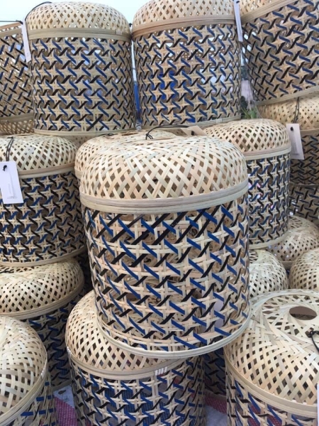 Bamboo and rattan basket