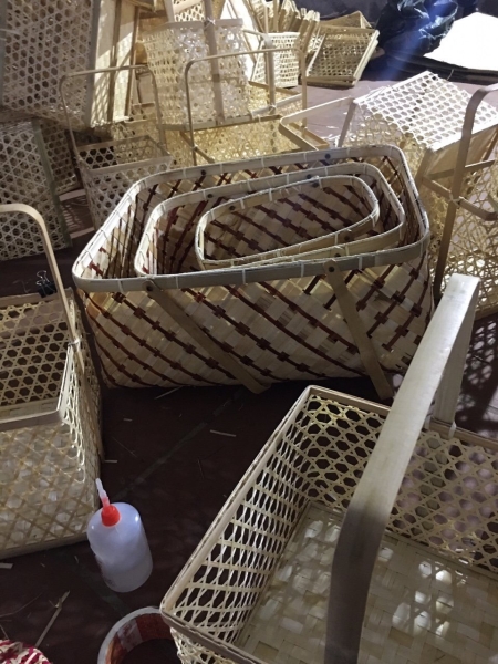 Bamboo and rattan basket