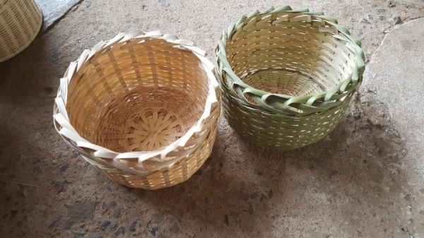 Bamboo and rattan basket