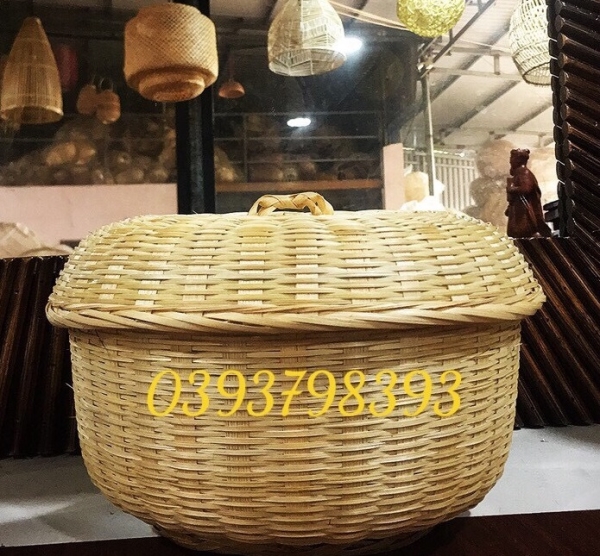 Bamboo and rattan basket