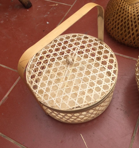 Bamboo and rattan basket