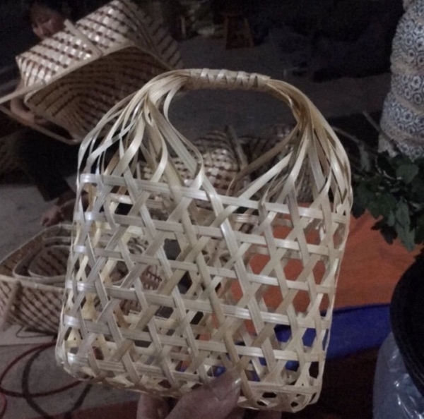 Bamboo and rattan basket