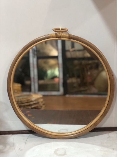 Bamboo and rattan mirror