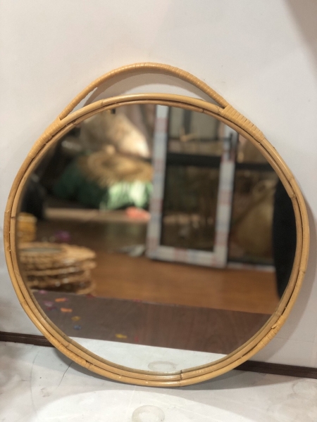 Bamboo and rattan mirror