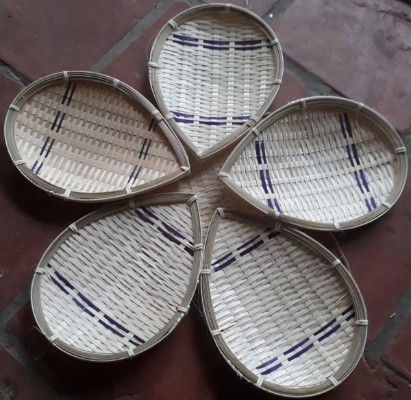 Rattan trays and plates