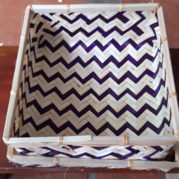 Rattan trays and plates
