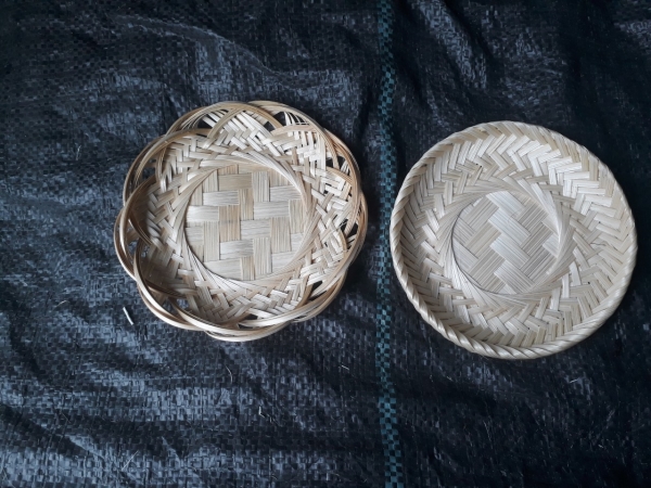 Rattan trays and plates