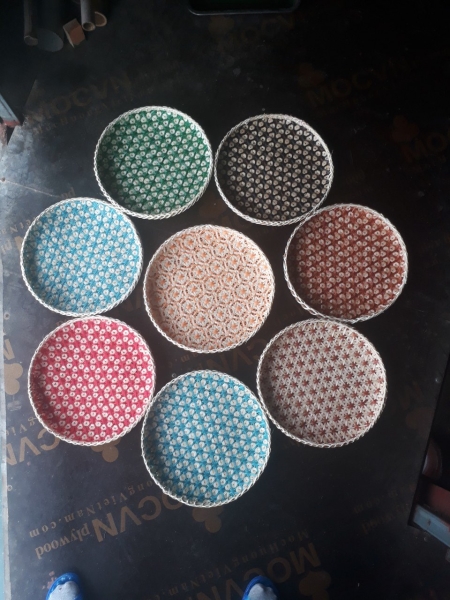 Rattan trays and plates