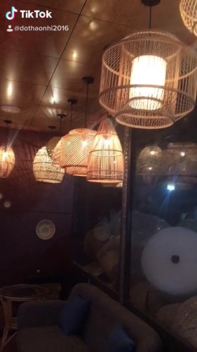 Bamboo and rattan lampshades