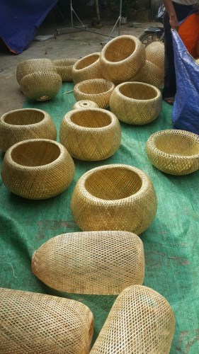 Bamboo and rattan baskets
