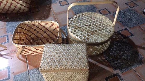 Bamboo and rattan baskets