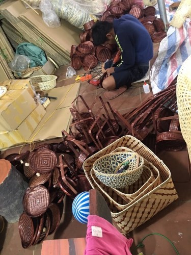 Bamboo and rattan baskets