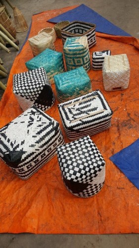 Bamboo and rattan baskets