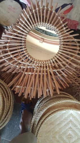Bamboo and rattan mirrors