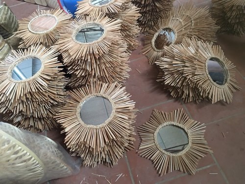 Bamboo and rattan mirrors