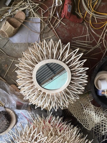 Bamboo and rattan mirrors