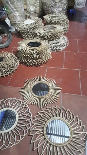 Bamboo and rattan mirrors