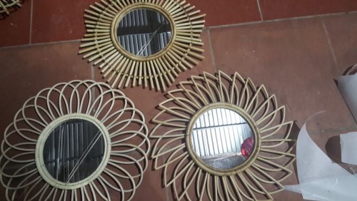 Bamboo and rattan mirrors