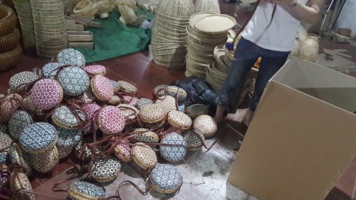 Bamboo and rattan handbags