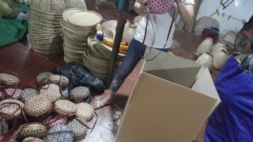 Bamboo and rattan handbags