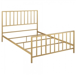 All-in-one Slat Metallic Gold Metal Bed