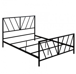 Chevron Gloss Black Metal Bed