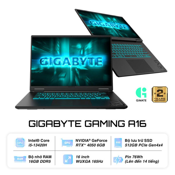 Gigabyte Gaming A16 laptop CMH2VN8935H