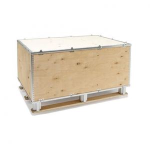 Plywood crate with iron accessories