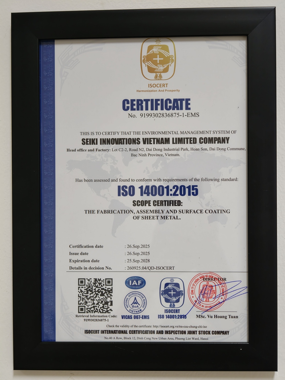Certificates