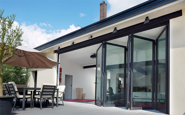 Dark grey Xingfa aluminum folding-sliding door
