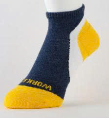 Indigo, yellow and white 5-toe socks