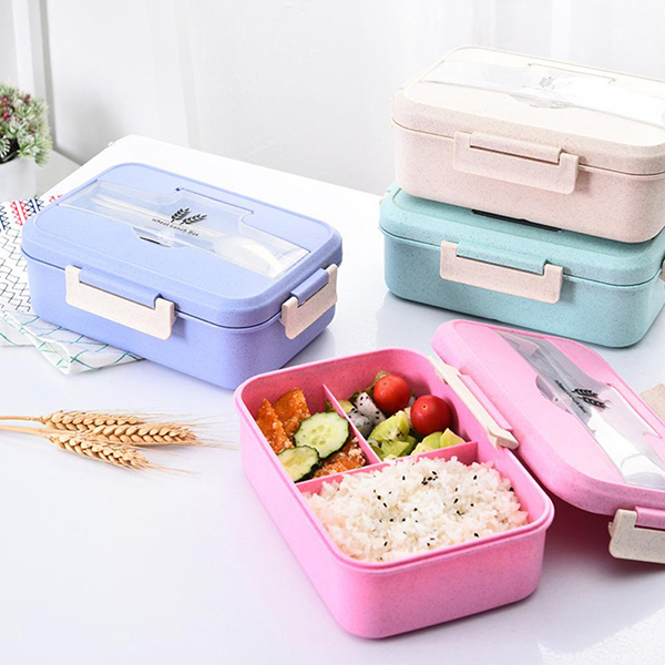 3-compartment wheat straw bento boxes