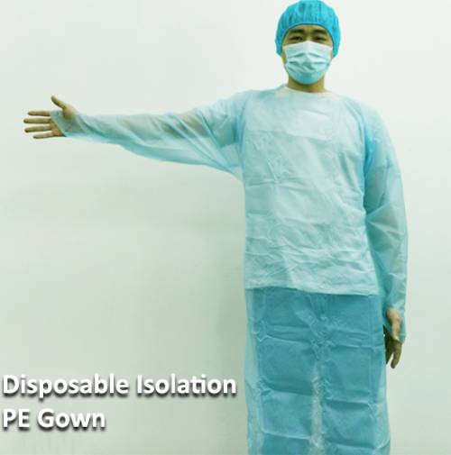 Disposable PE isolation gown