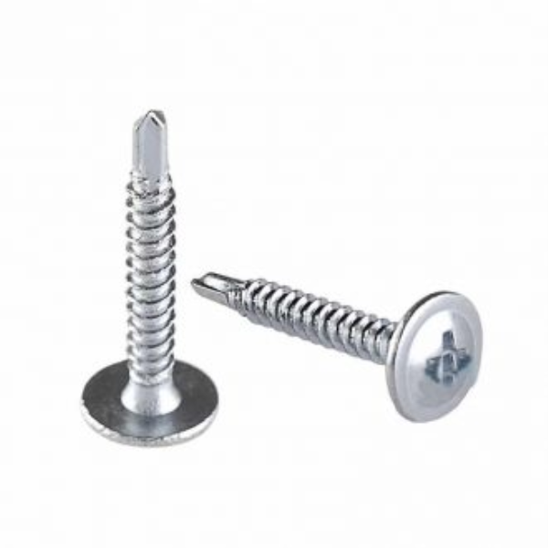 Serrated head self drilling screw