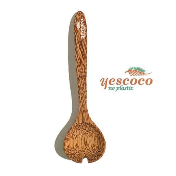 Coconut wood salad server
