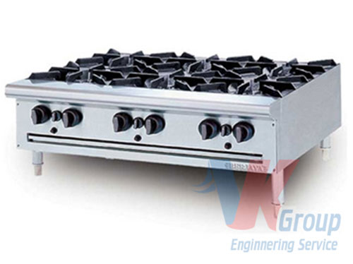 6-burner European gas stove