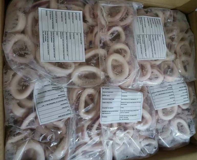 Frozen squid ring