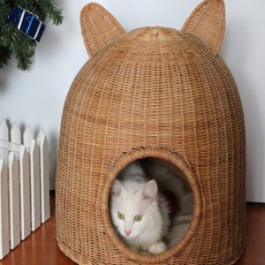 Bamboo and rattan pet house