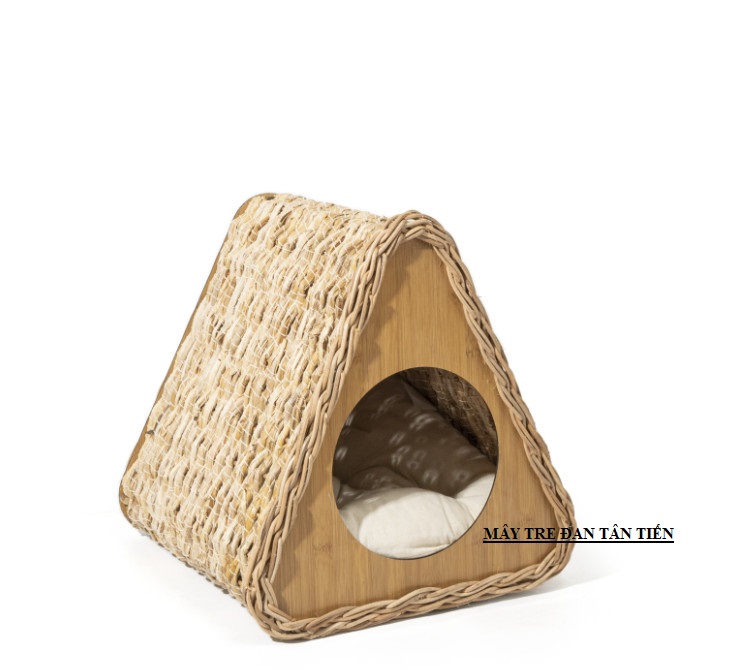 Bamboo and rattan pet house