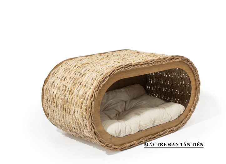 Bamboo and rattan pet house