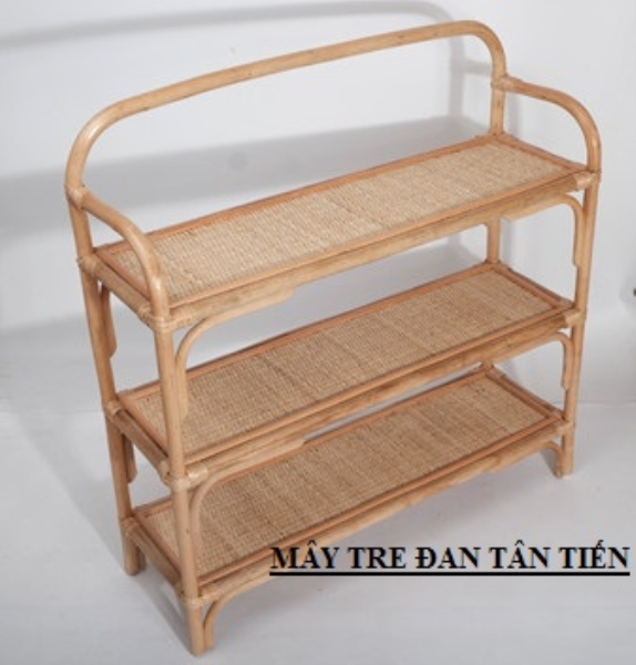 Bamboo and rattan shelf