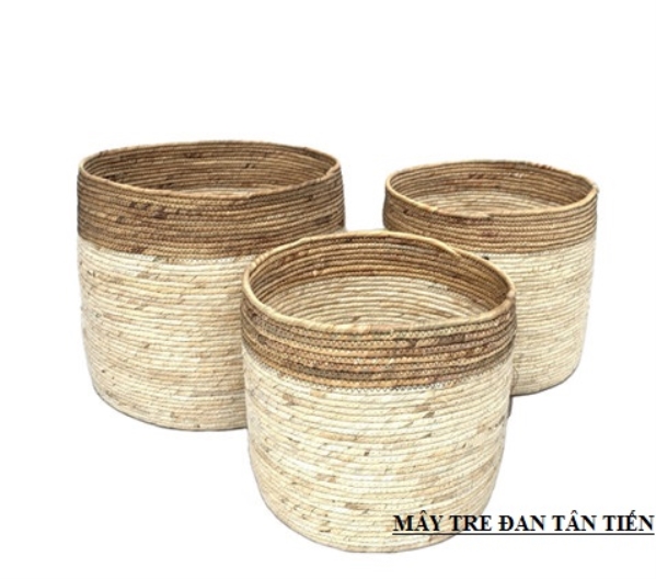 Bamboo and rattan plant pot