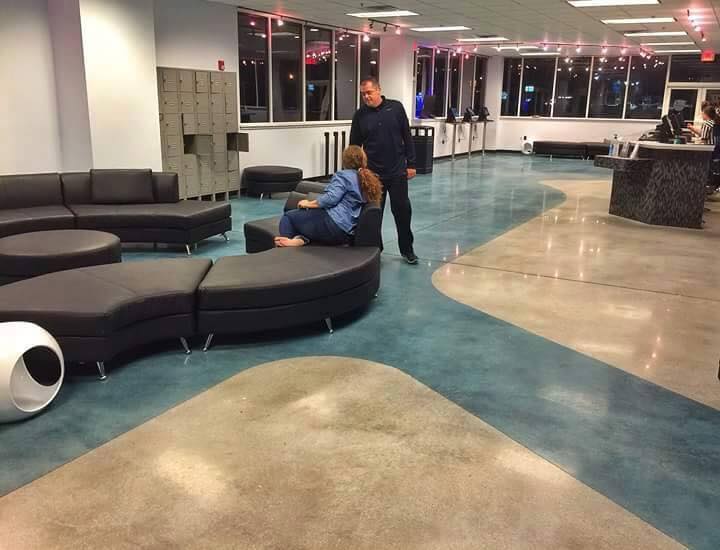 Cement floor polishing