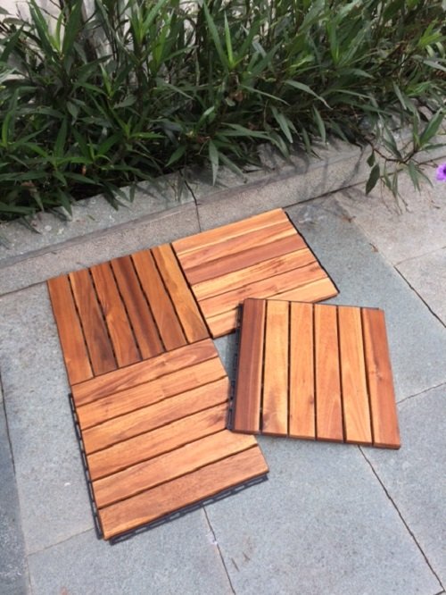 Wood deck tile