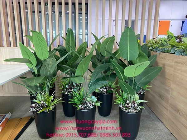 Artificial banana plant in pots