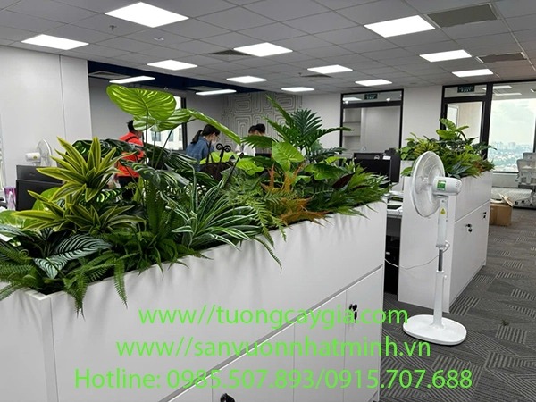 Office planter box decoration