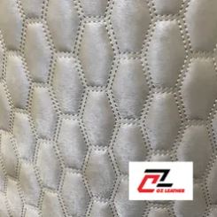 Hexagonal PVC leather with glitter