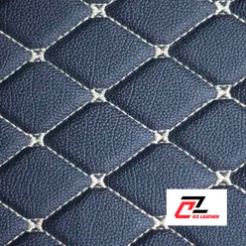 Black PVC leather creamy thread