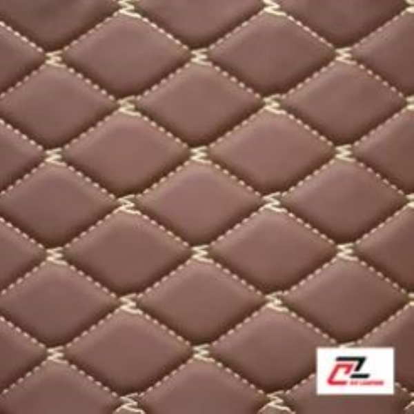 W smooth brown rhombic PVC leather