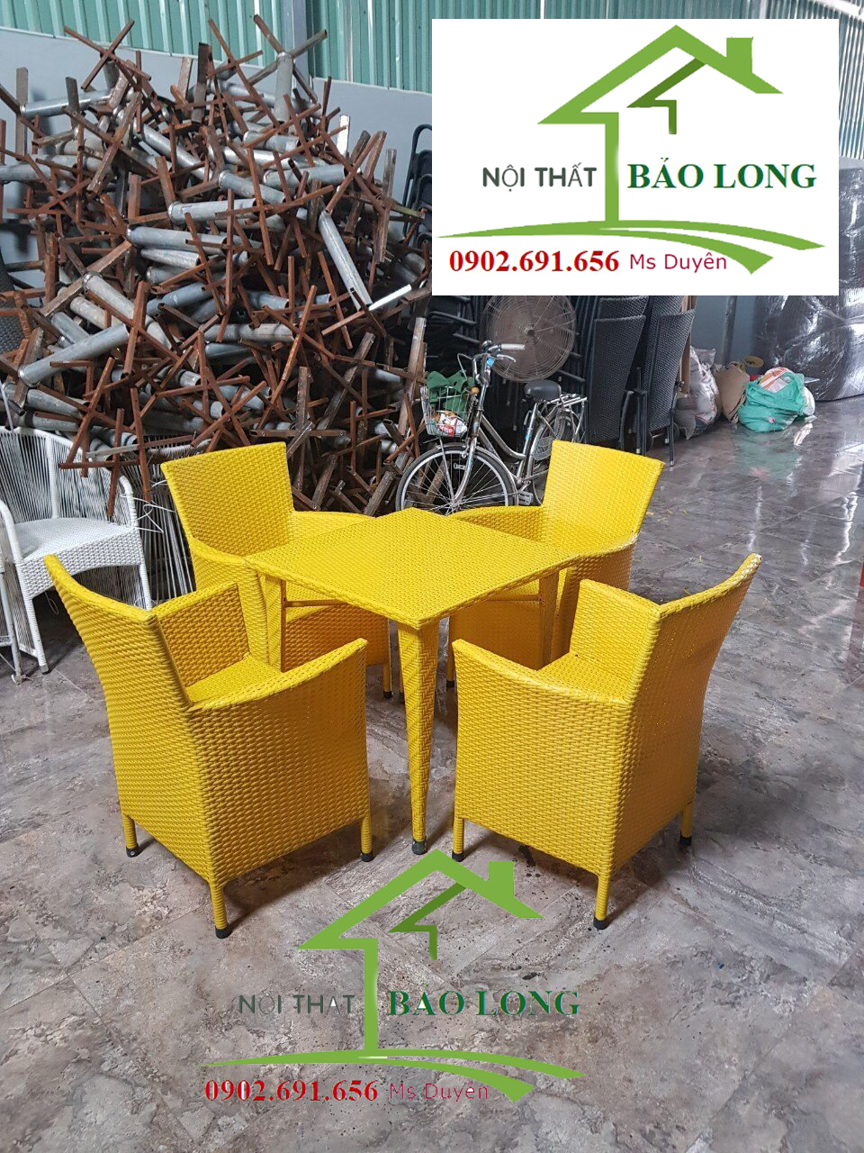 Poly rattan cafe furniture
